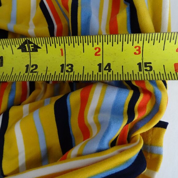 Eye Candy Multicolor Striped Off-Shoulder Jumpsuit Belted Size 1X Split Wide Leg - Picture 11 of 13